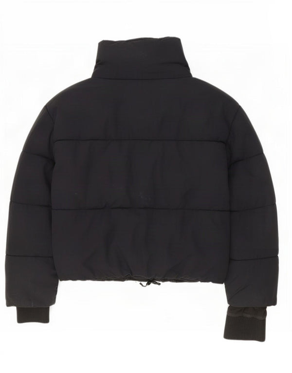 Zara Damen Übergroße wattierte Jacke UK 10 Small Schwarz Polyester