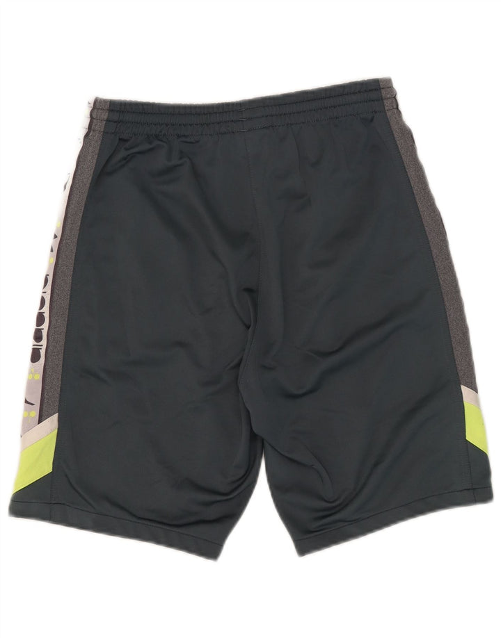 Diadora Herren-Sportshorts mit Grafik, mittelgraues Colourblock-Polyester