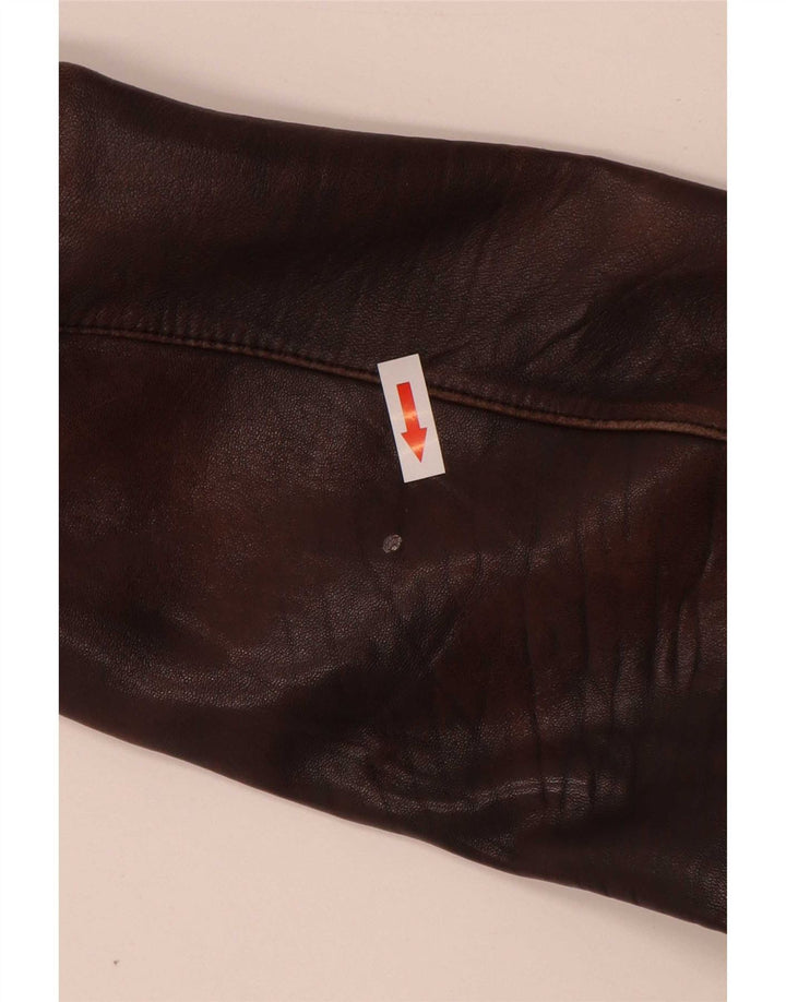 Les Marees Herren Lederjacke IT 48 Mittelbraun