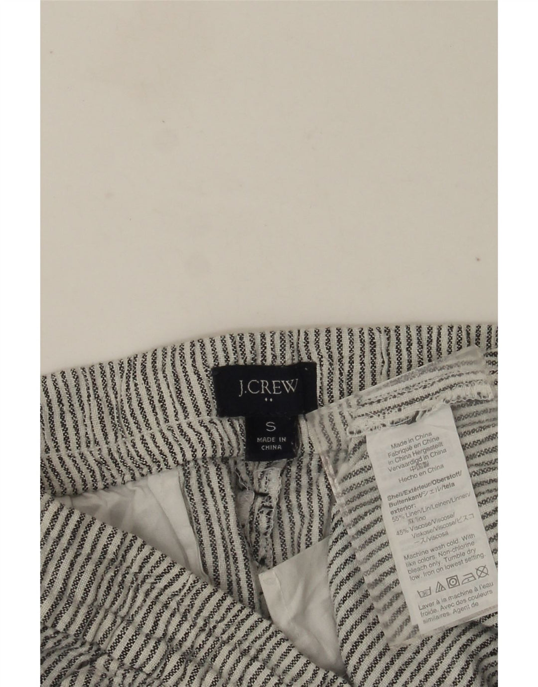J. Crew Chino-Shorts für Damen, Größe S, Größe 30, Grau, Nadelstreifen-Leinen