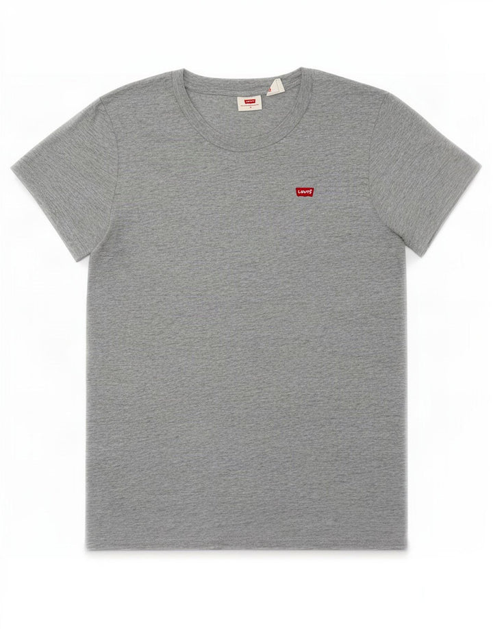 Levi's Damen T-Shirt Top UK 14 Mittelgrau gefleckte Baumwolle