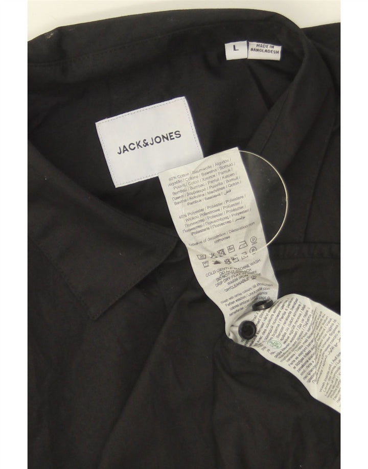 Jack & Jones Herren-Hemd, groß, aus schwarzer Baumwolle