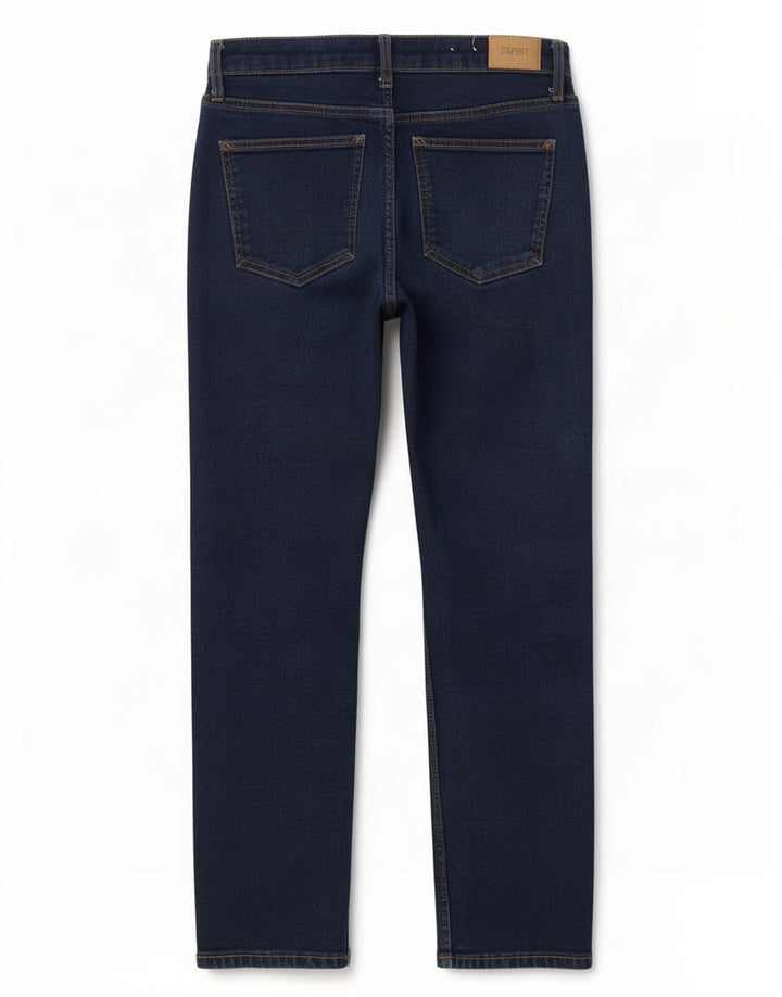 Esprit Damen Straight Jeans W30 L30 Marineblau Baumwolle