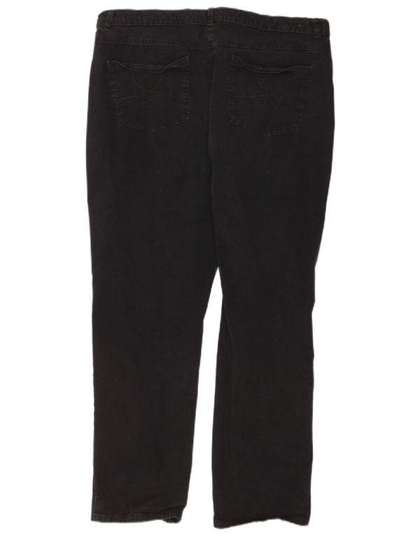 Marks & Spencer Damen Straight Jeans UK 18 XL W36 L28 Schwarze Baumwolle