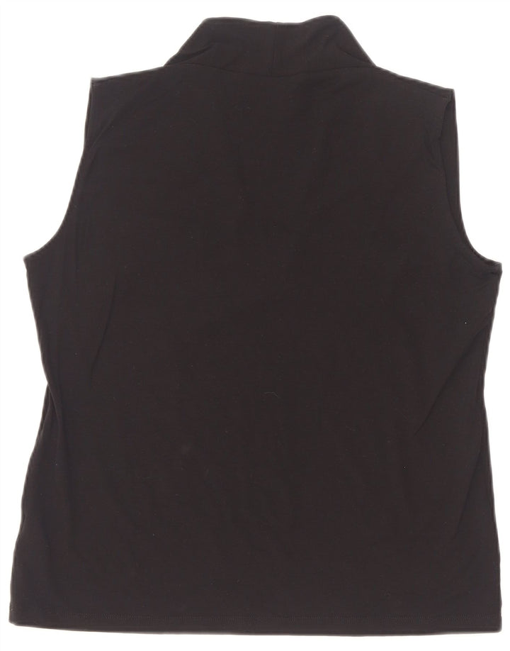 Marks & Spencer Damen Weste Top UK 16 Large Schwarz Viskose