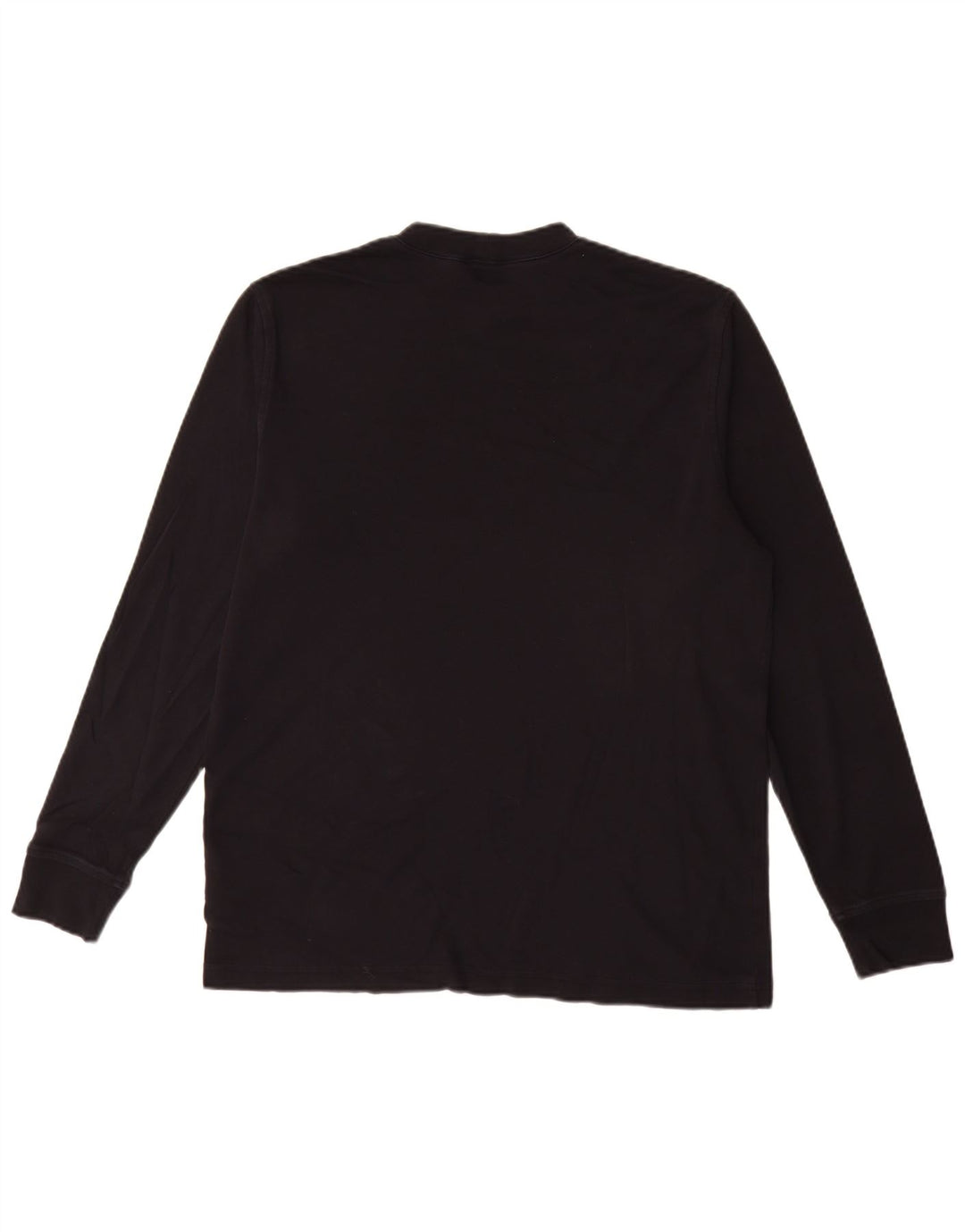 Lands End Herren-Top, langärmelig, mittelschwarz, Baumwolle