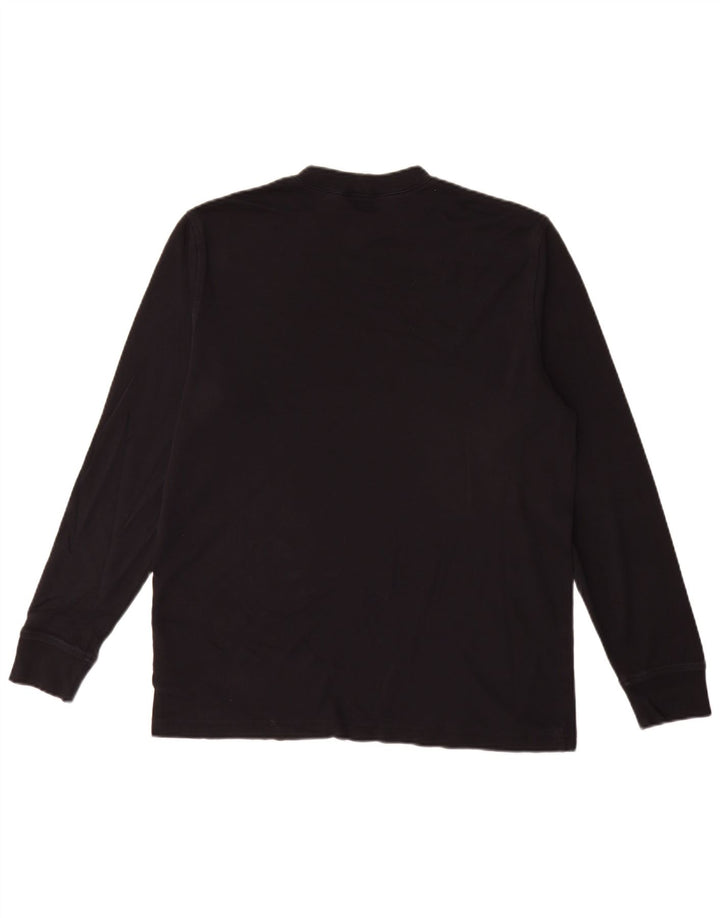 Lands End Herren-Top, langärmelig, mittelschwarz, Baumwolle