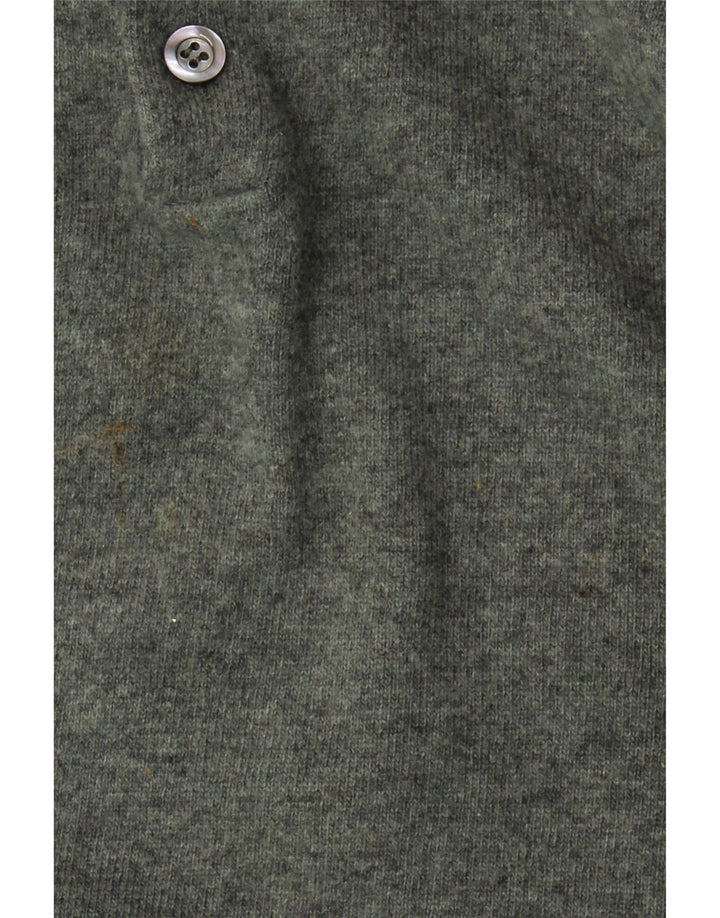 Benetton Herren-Pullover mit Rollkragen, Größe S, grüne Schurwolle