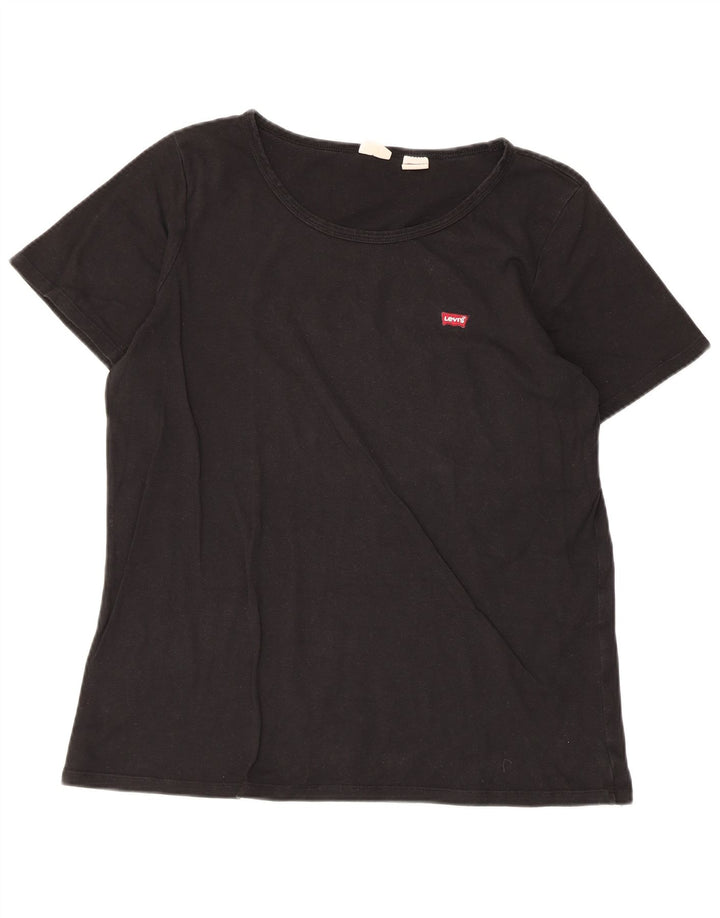 LEVI'S Damen T-Shirt Top UK 20 2XL Schwarz