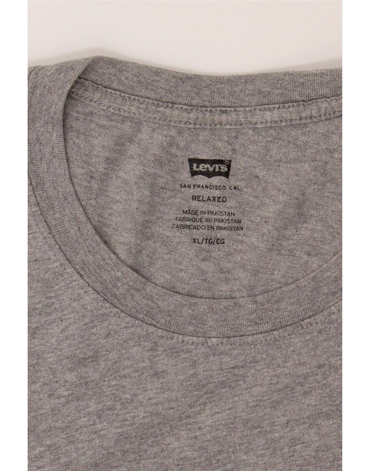 LEVI'S Mens Relaxed Fit T-Shirt Top XL Grey Vintage Levi's and Second-Hand Levi's from Messina Hembry 