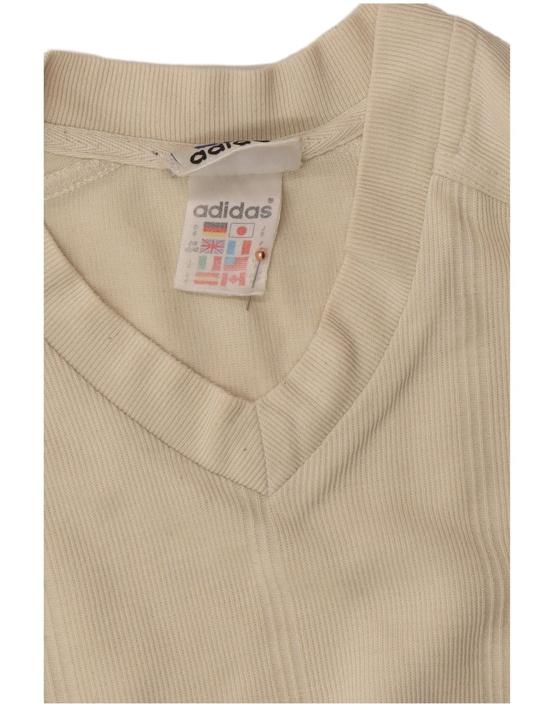 ADIDAS Herren T-Shirt Top UK 40/42 Mittelbeige Baumwolle