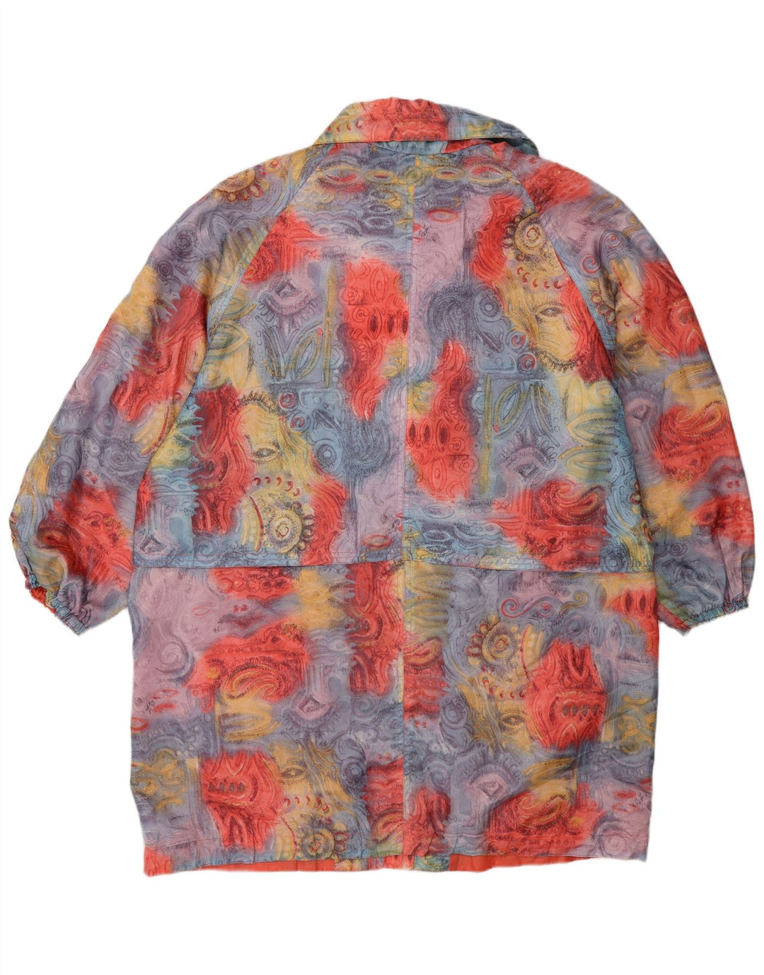 Vintage Damen-Windbreaker-Mantel mit abstraktem Muster, Größe 40, klein, mehrfarbig