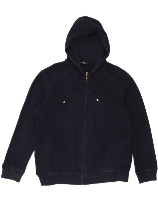 Marks & SPENCER Damen-Kapuzenpullover mit Reißverschluss, UK 16, Größe L, Marineblau, Baumwolle