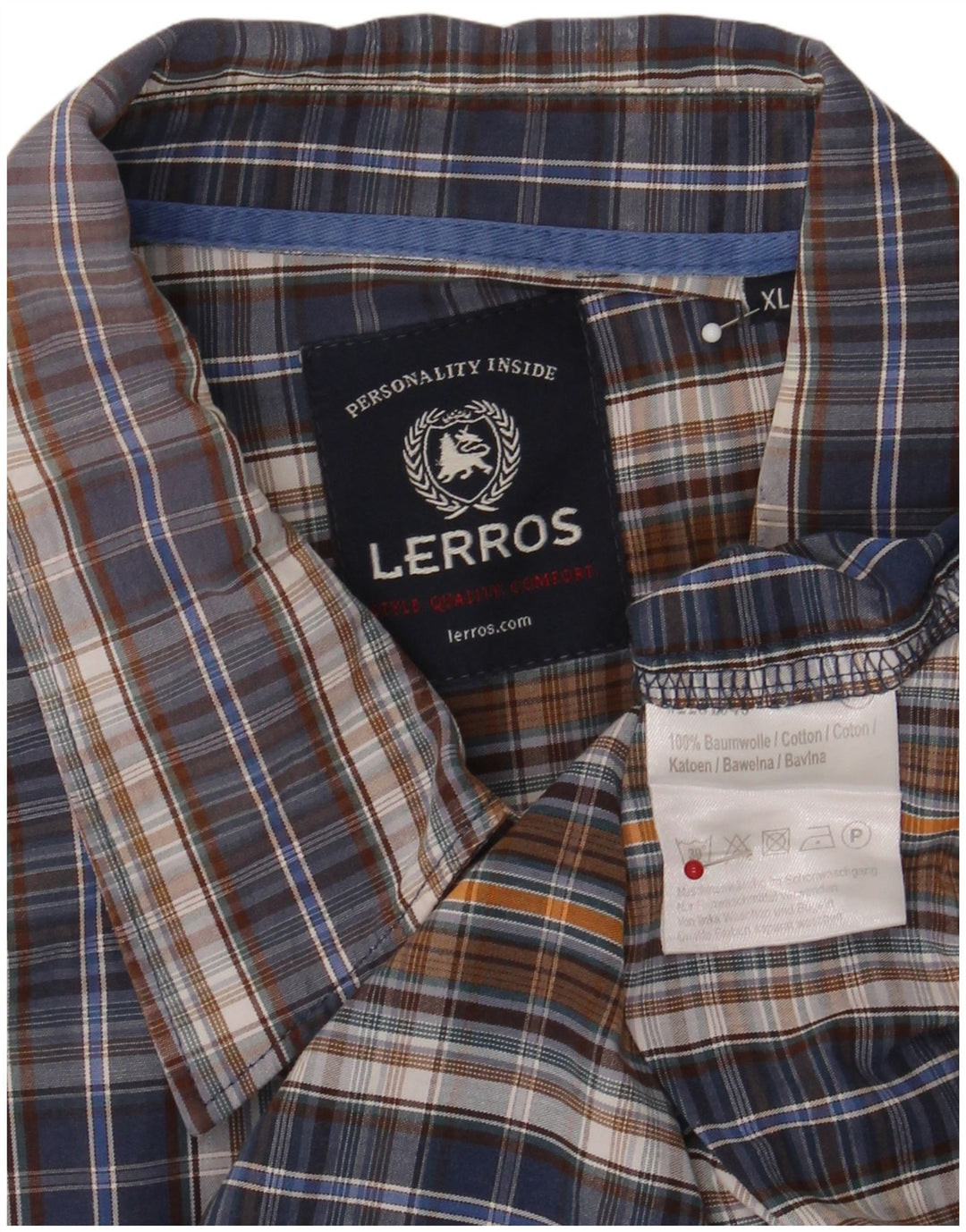 Lerros Herren-Flanellhemd XL, mehrfarbig, kariert, Baumwolle