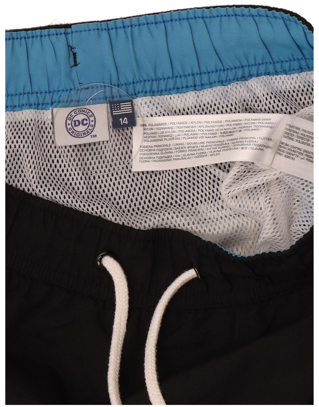 DC Jungen Badeshorts mit Grafik, 13–14 Jahre, schwarzes Colourblock-Polyamid