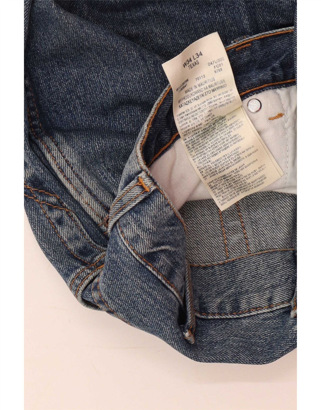 Wrangler Herren Texas Straight Jeans W34 L34 Blaue Baumwolle