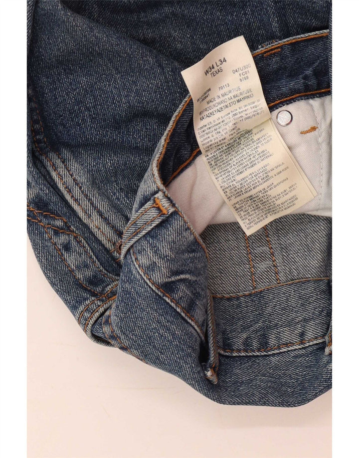 Wrangler Herren Texas Straight Jeans W34 L34 Blaue Baumwolle