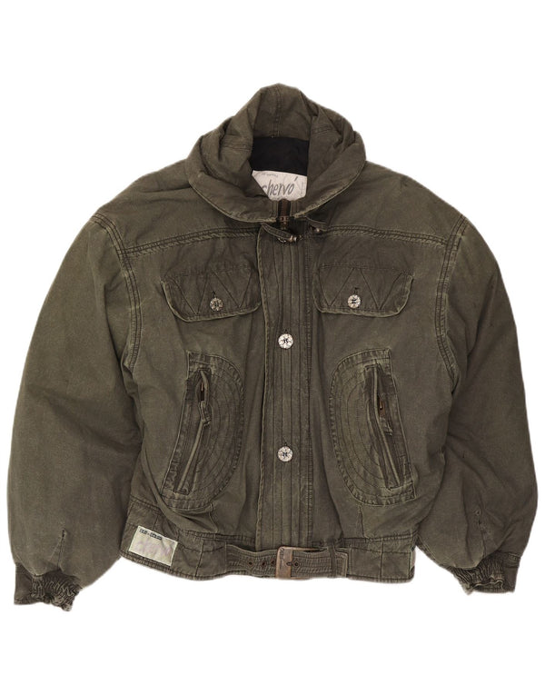Chervo Herren Skijacke UK 44 2XL Khaki Baumwolle