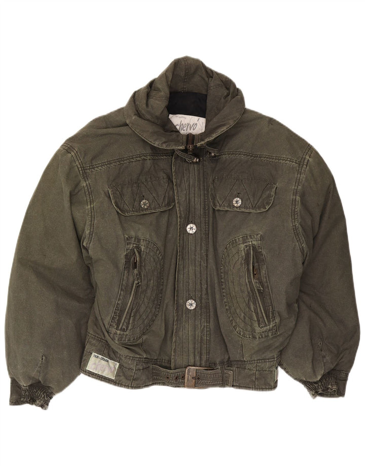 Chervo Herren Skijacke UK 44 2XL Khaki Baumwolle