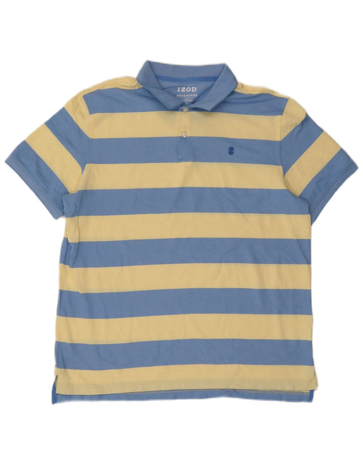 IZOD Herren-Poloshirt XL, blau gestreift, Baumwolle