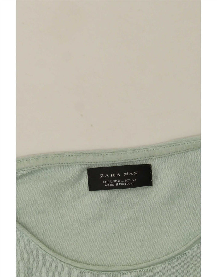 Zara Herren T-Shirt Top Large Grün