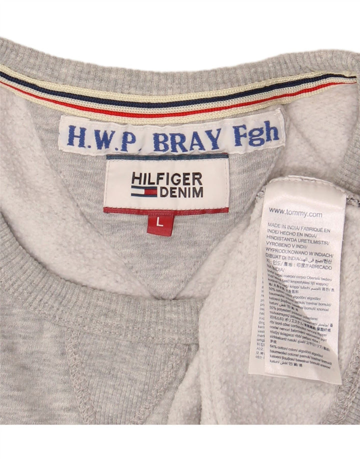 Tommy Hilfiger Herren-Sweatshirt mit Grafik, groß, graue Baumwolle