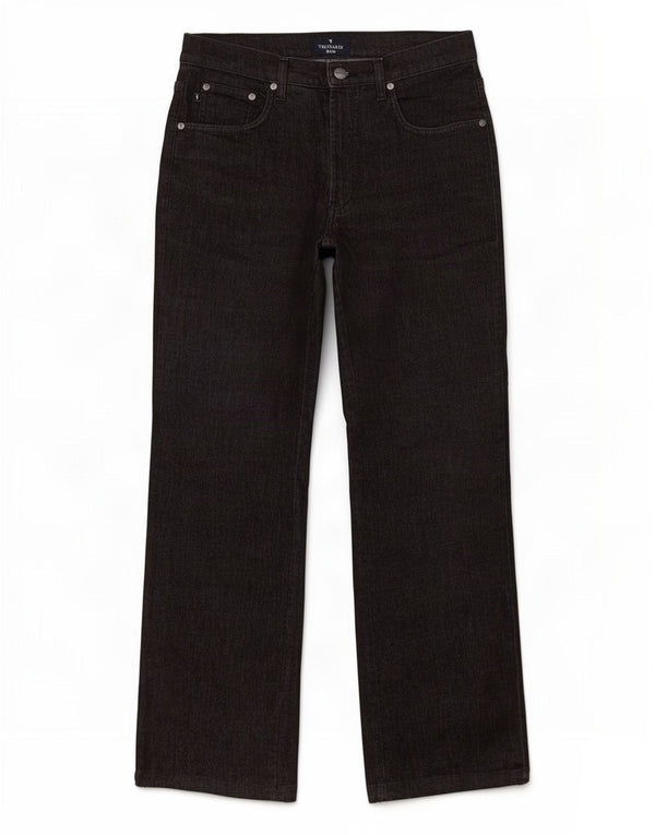 Trussardi Damen Straight Jeans W30 L30 Schwarze Baumwolle
