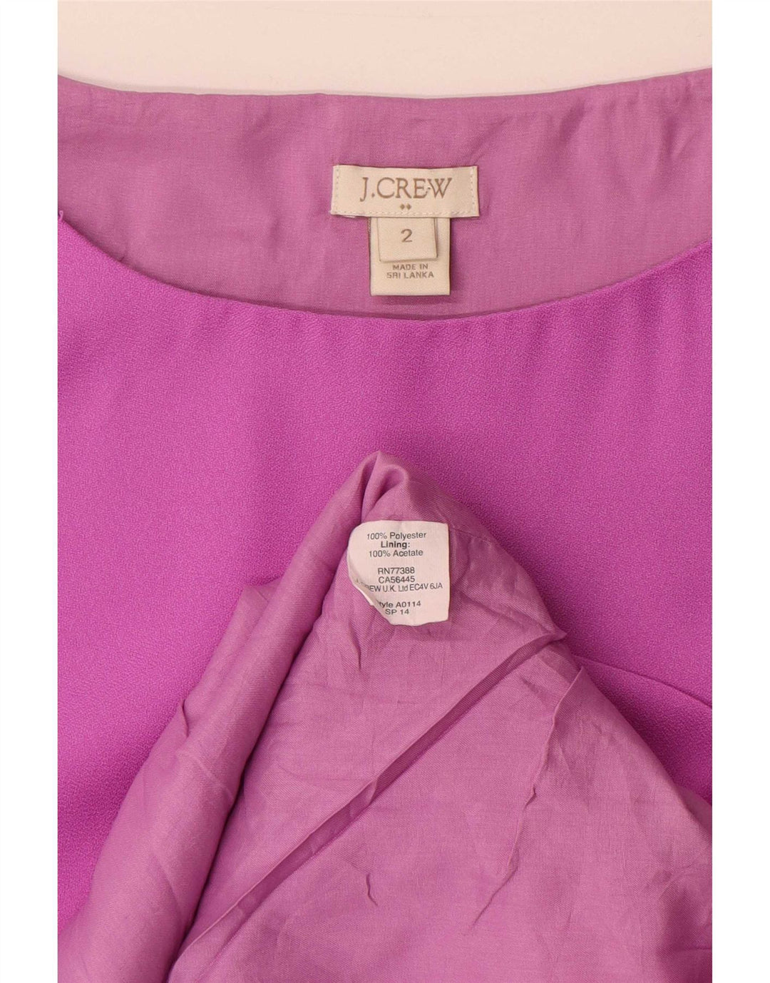 J. Crew Damen Ärmelloses Etuikleid US 2 XS Lila Polyester