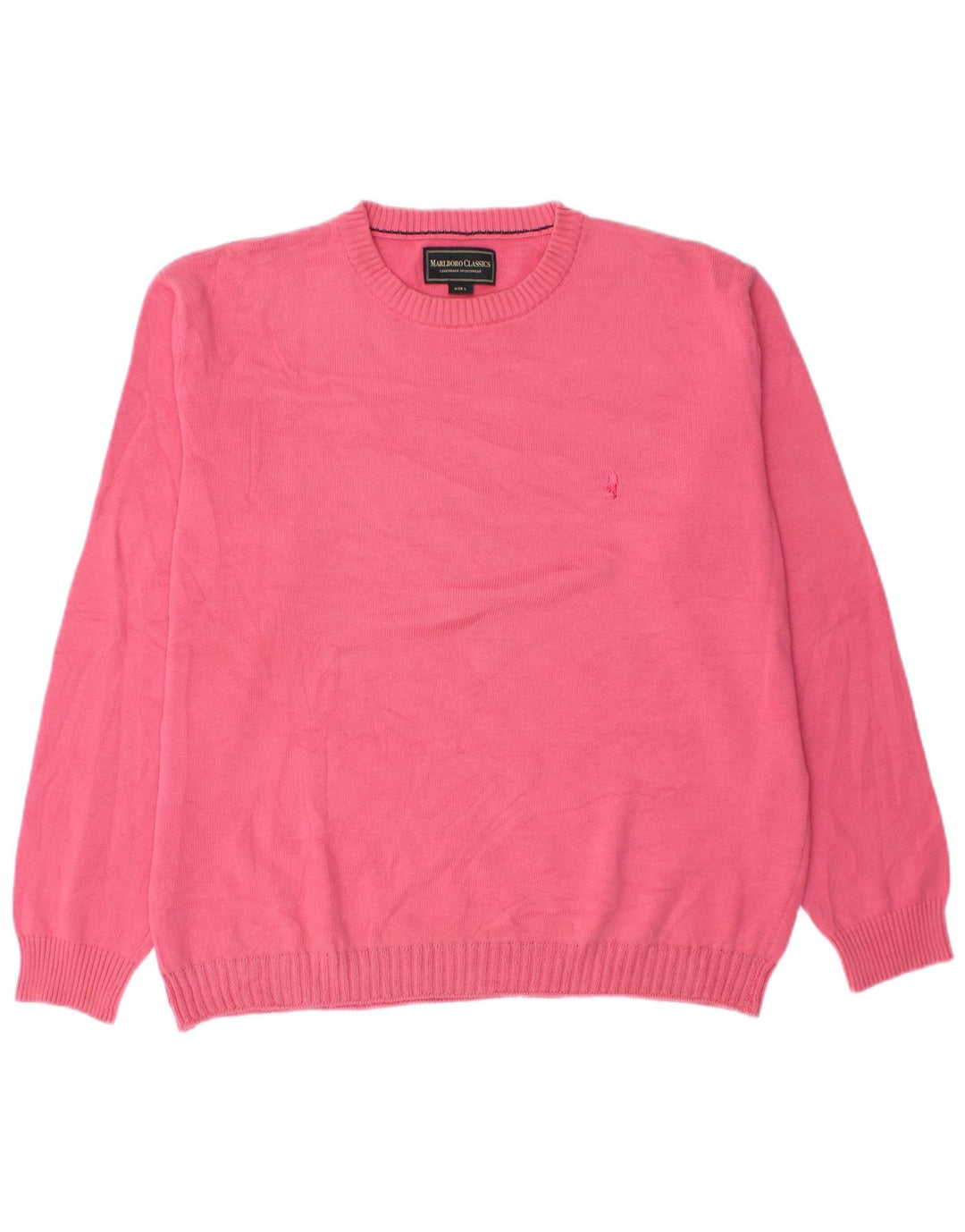 Marlboro Classics Herren-Pullover mit Rundhalsausschnitt, groß, rosa Baumwolle