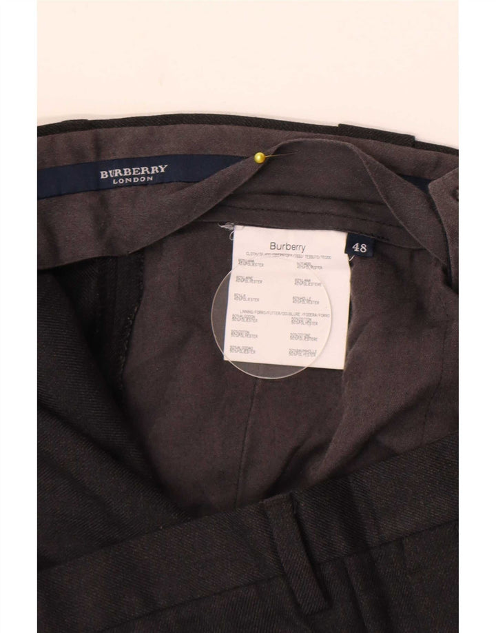 Burberry Herren-Anzughose mit Pegged-Anzug, W36, L28, graue Wolle