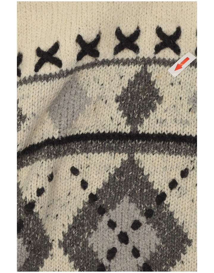 Canda Rollkragenpullover für Herren, groß, Grau, Argyle/Diamant-Acryl