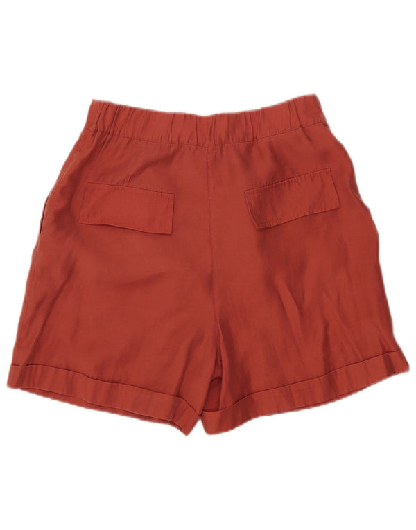 Zara Damen-Chinoshorts mit hohem Bund und Pegged-Motiv, Größe S, W26, Orange, Lyocell