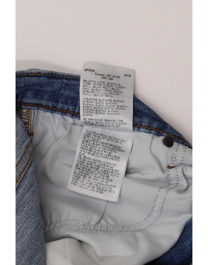 Lee Herren Daren Zip Fly Distressed Slim Jeans W36 L34 Blaue Baumwolle