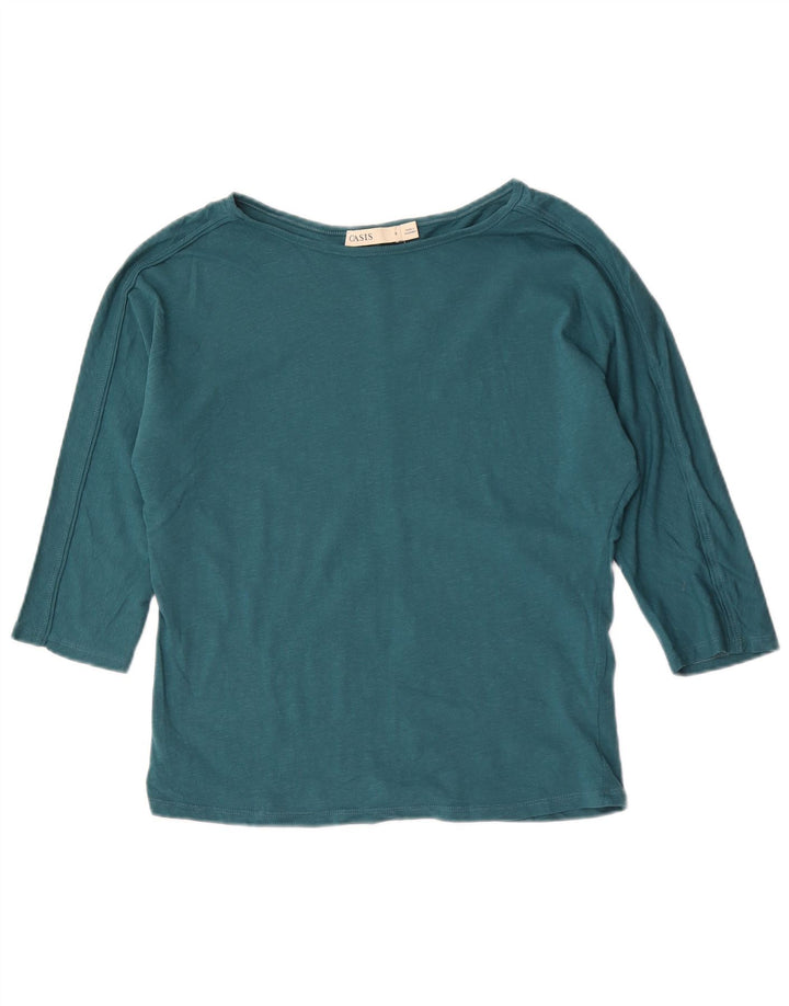 Oasis Damen-Top, 3/4-Ärmel, UK-Größe 10, Größe S, Grün, Baumwolle