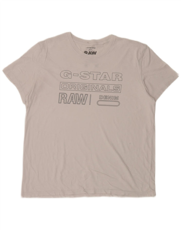 G-Star Herren Grafik T-Shirt Top XL Weiß