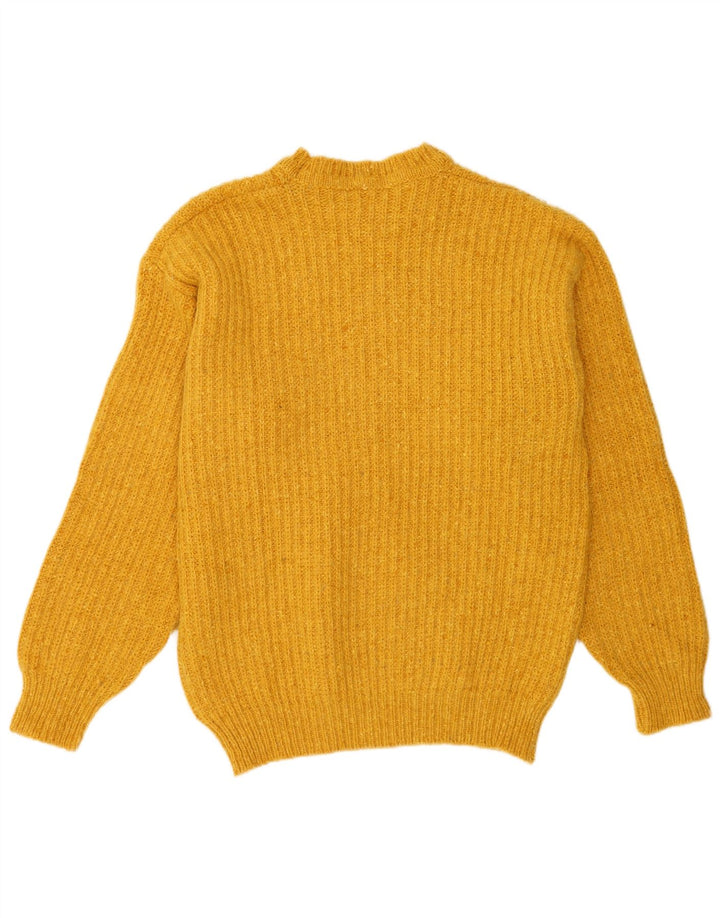Replay Herren-Pullover mit Rundhalsausschnitt, groß, gelbe Lammwolle