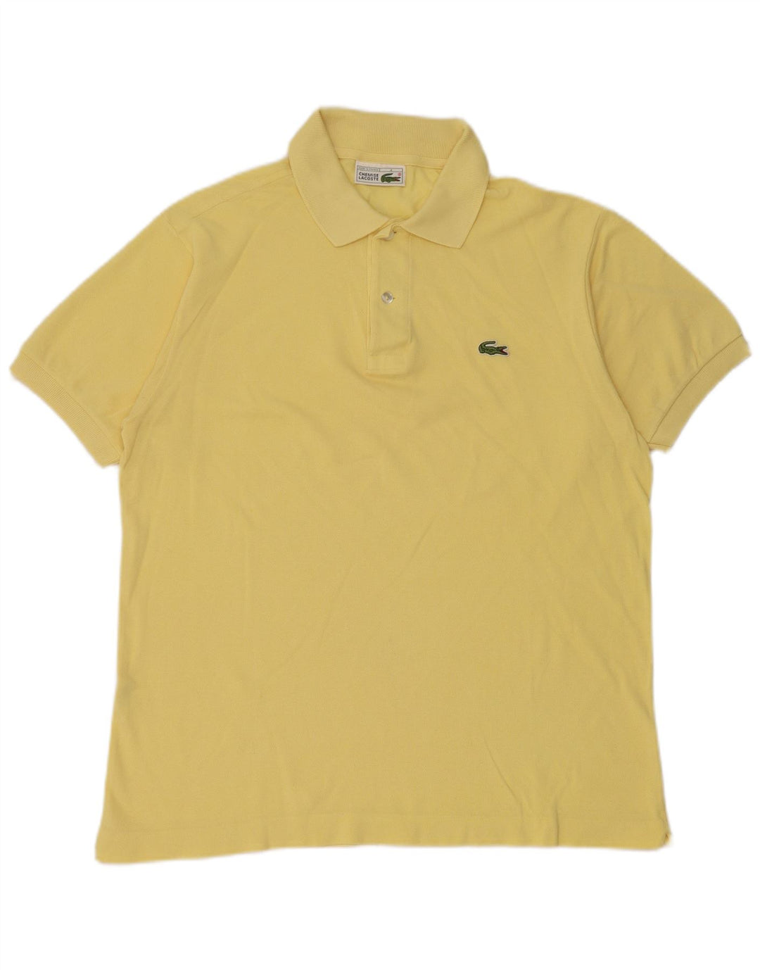 Lacoste Herren-Poloshirt, Größe 4, mittelgelbe Baumwolle