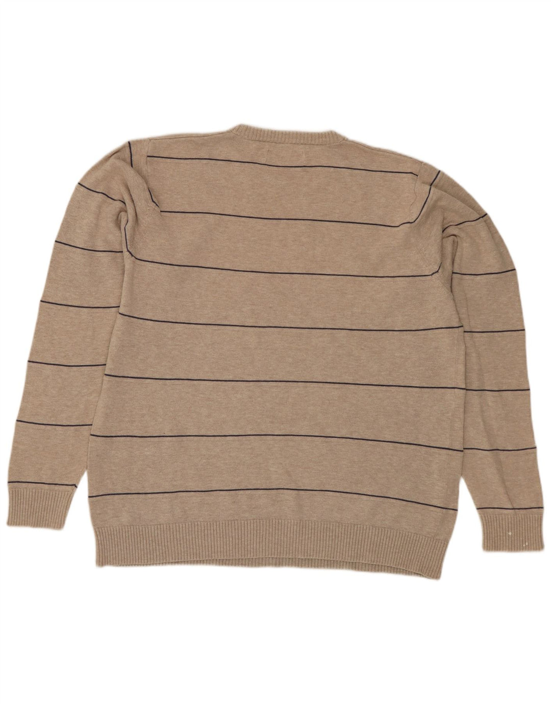 Marks & Spencer Herren Blauer Harbour-Pullover mit Rundhalsausschnitt Mittelbeige