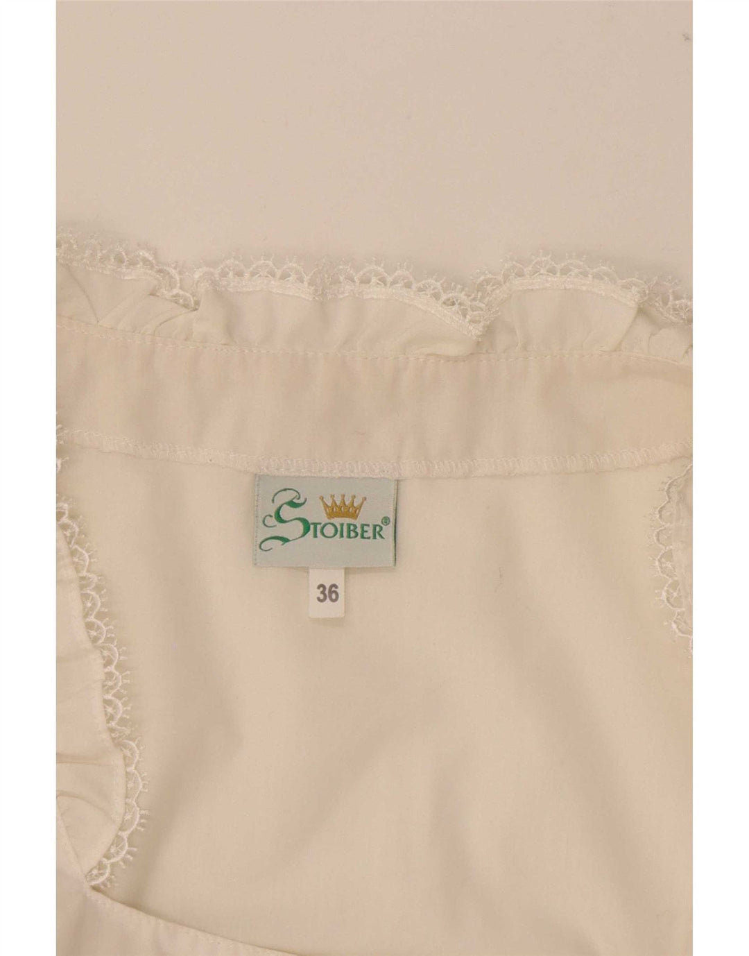 STOIBER Damen Trachten Crop Top EU 36 Small Weiß Polyester