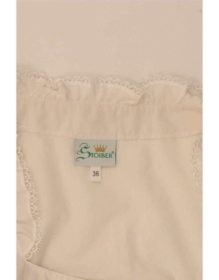 STOIBER Damen Trachten Crop Top EU 36 Small Weiß Polyester