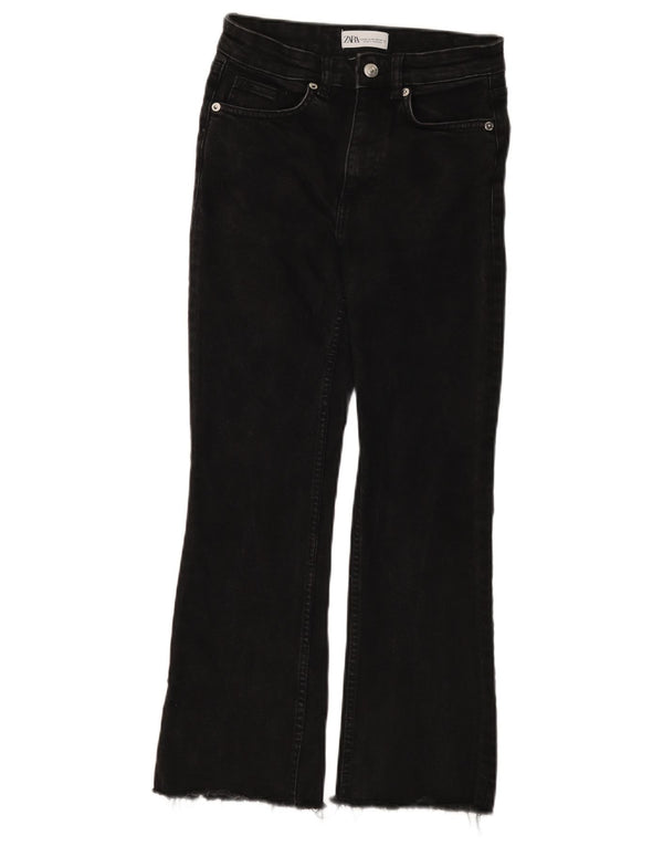 Zara Damen Bootcut Jeans EU 36 XS W26 L25 Schwarz