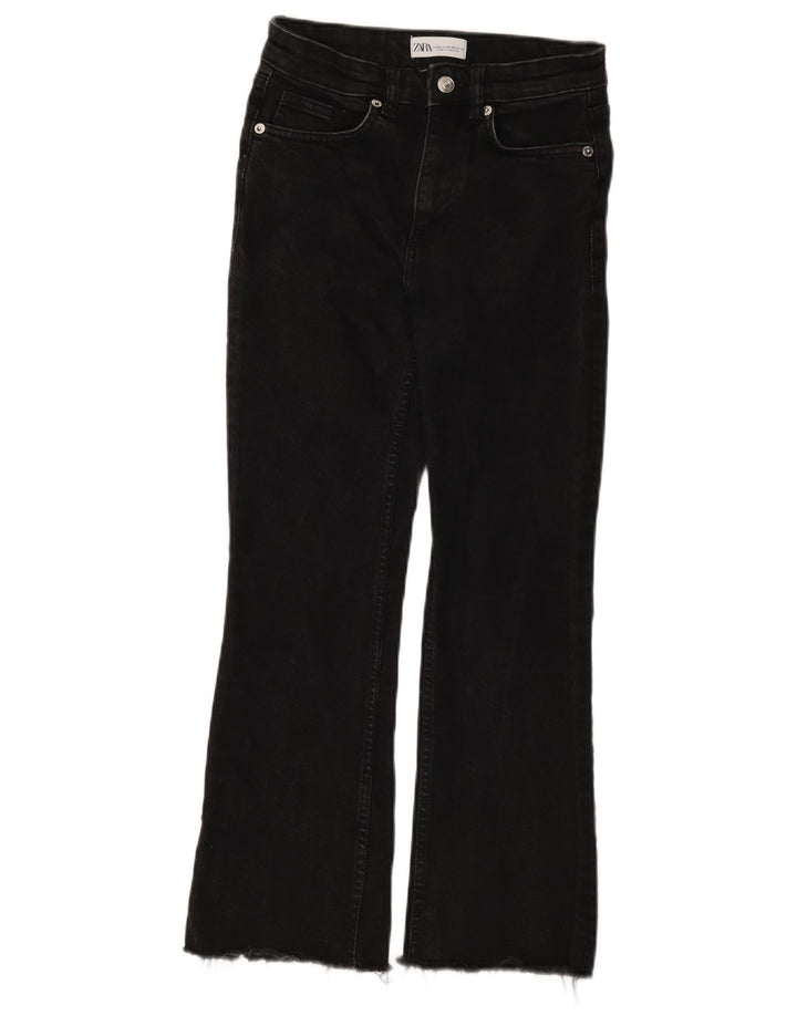 Zara Damen Bootcut Jeans EU 36 XS W26 L25 Schwarz