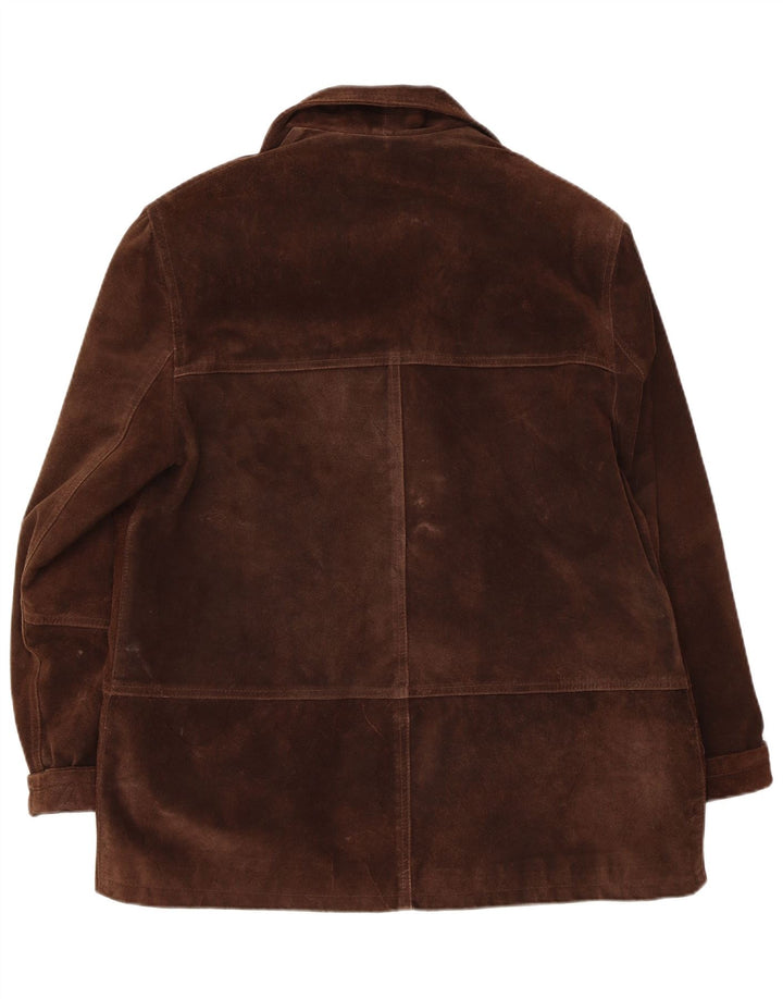 Barone Herren Wildlederjacke UK 38 Mittelbraunes Leder