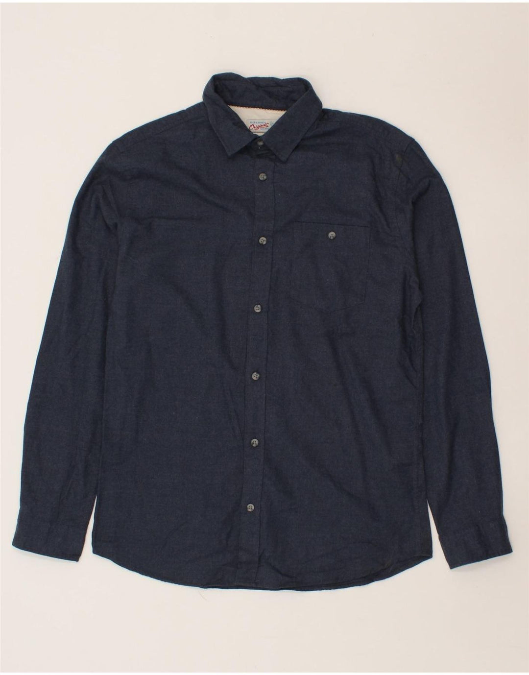 JACK & JONES Mens Shirt Large Navy Blue Vintage Jack & Jones and Second-Hand Jack & Jones from Messina Hembry 