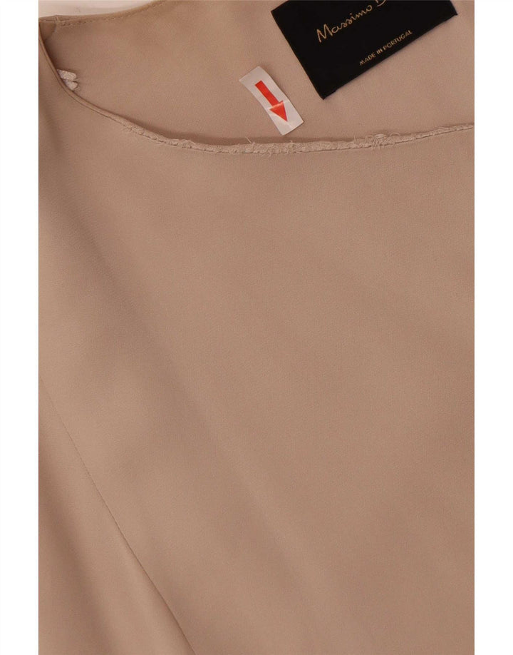 Massimo Dutti Damen Longline ärmellose Blazerjacke UK 14 Mittelbeige