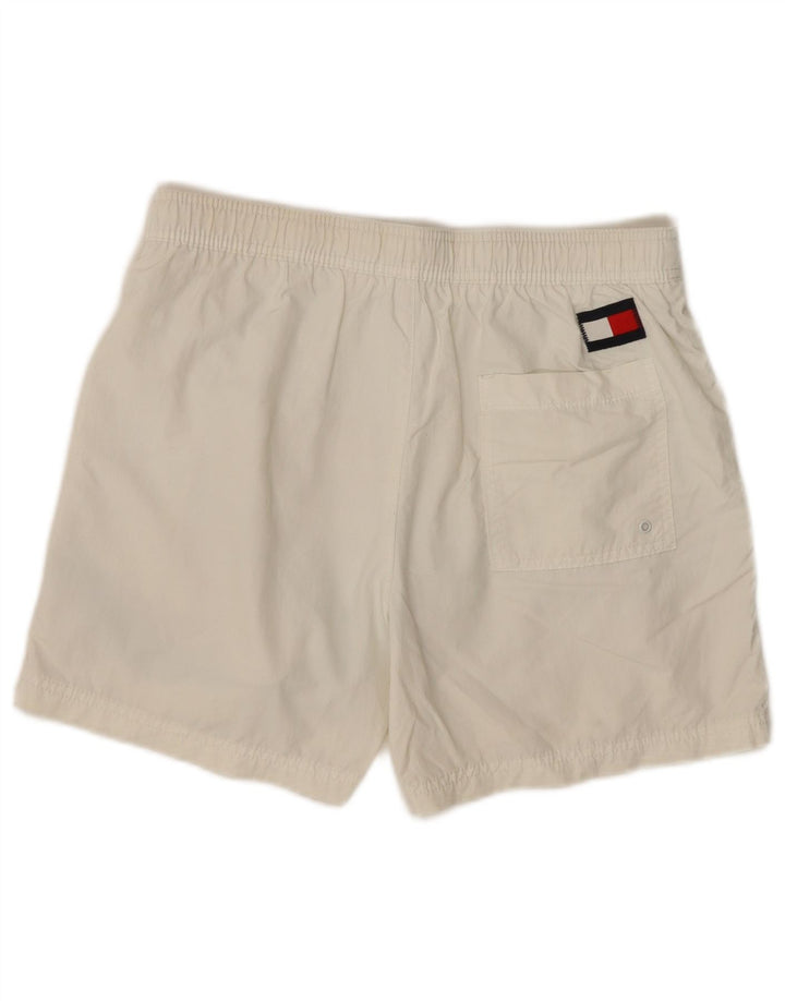 TOMMY HILFIGER Herren Badeshorts mit Grafik, Mittelweiß, Farbblock