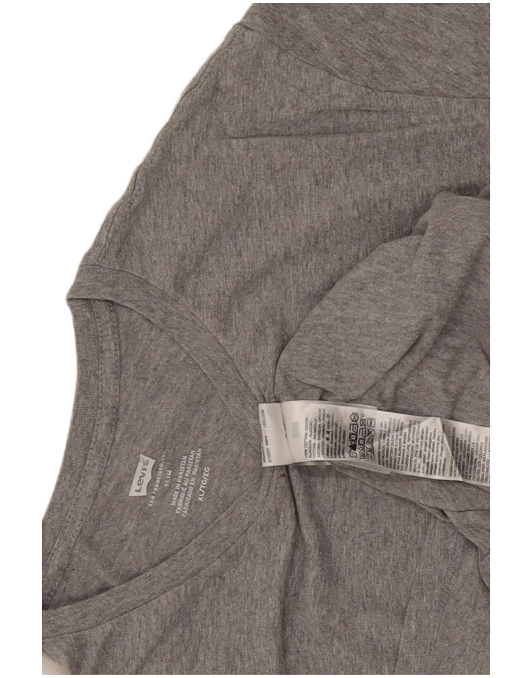 Levi's Slim T-Shirt-Oberteil für Herren, XL, grau gefleckte Baumwolle