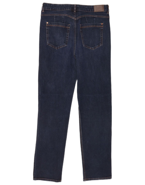 Marks & Spencer Damen Straight Jeans UK 14 Large W32 L29 Marineblau Baumwolle