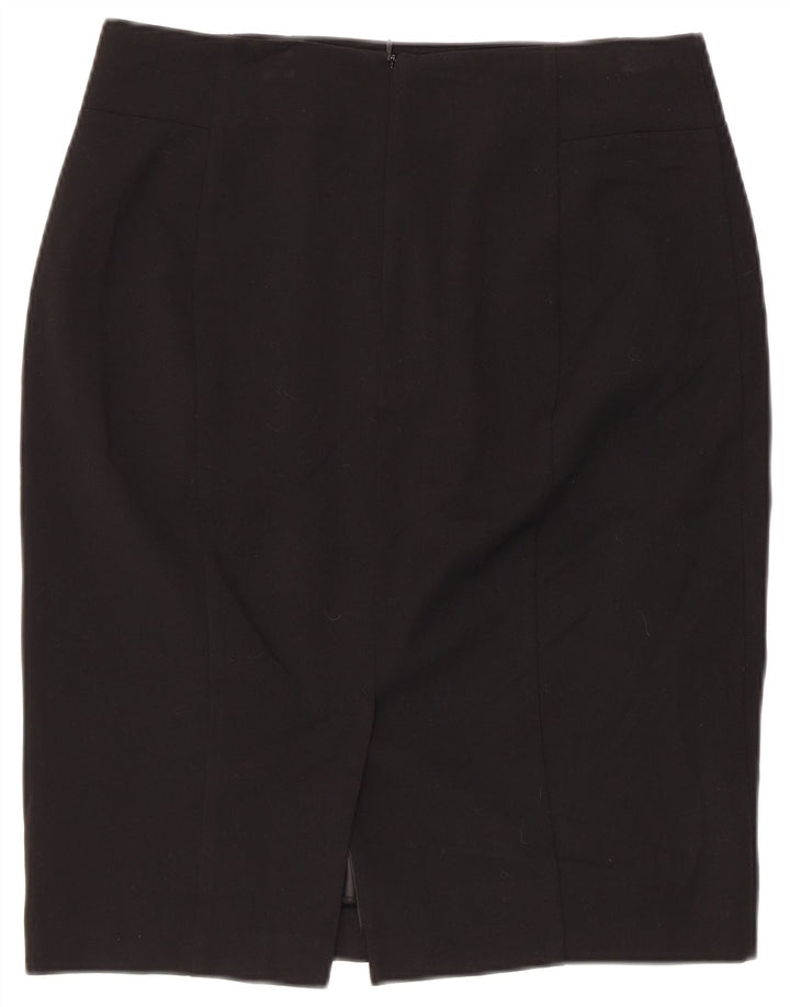 Marks & Spencer Damen Bleistiftrock UK 12 Medium W32 Schwarz Polyester