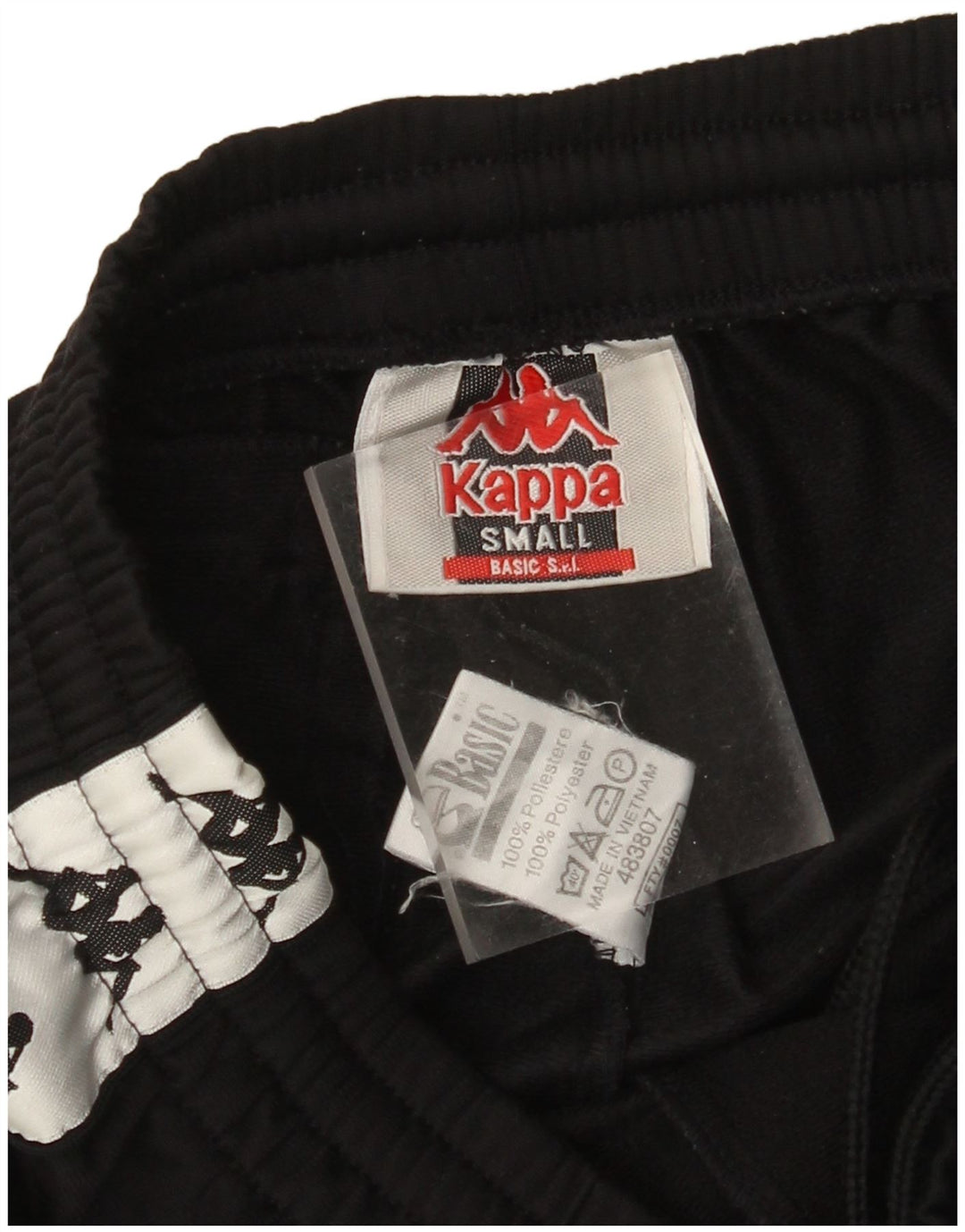 KAPPA Herren-Sportshorts mit Grafik, Größe S, Schwarz, Farbblock-Polyester